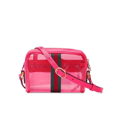 Shop Gucci Hot Pink Ophidia Mini Transparent Bag