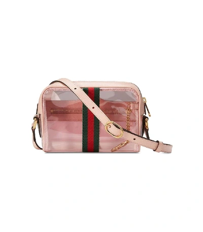 Shop Gucci Ophidia Mini Transparent Bag In Beige