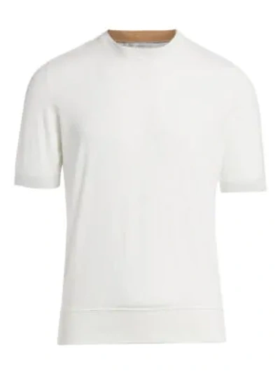 Shop Brunello Cucinelli Short Sleeve Sweatshirt In White