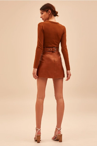 Shop C/meo Collective While Here Leather Skirt In Tan