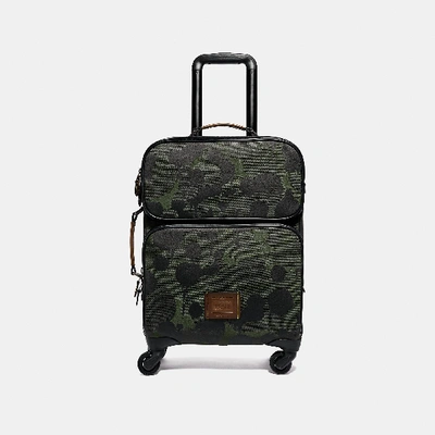 Shop Coach Academy Travel Wheeled Carry On With Wild Beast Print In Military Wild Beast/black Copper