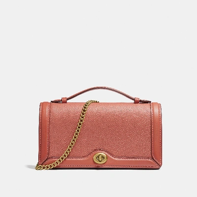 Shop Coach Riley Chain Clutch - Women's In Light Peach/brass