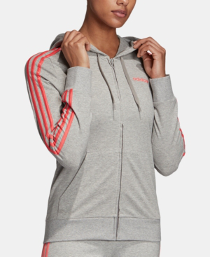 adidas grey and pink hoodie