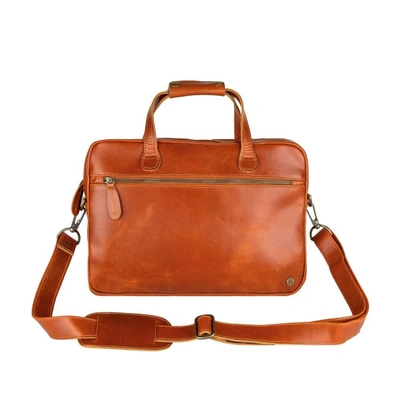 Shop Mahi Leather Compact Buffalo Leather Satchel Bag In Tan