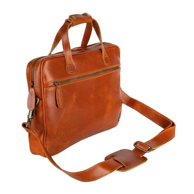 Shop Mahi Leather Compact Buffalo Leather Satchel Bag In Tan