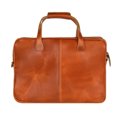 Shop Mahi Leather Compact Buffalo Leather Satchel Bag In Tan