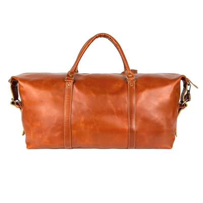 Shop Mahi Leather Buffalo Leather Long Armada Duffle Large Weekend/overnight Holdall Bag In Tan