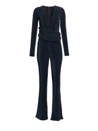 Shop Galvan Origami Wrapped Corduroy Jumpsuit In Midnight