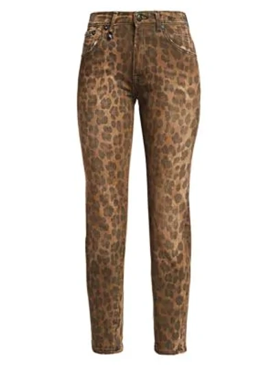 Shop R13 Leopard High-rise Skinny Jeans