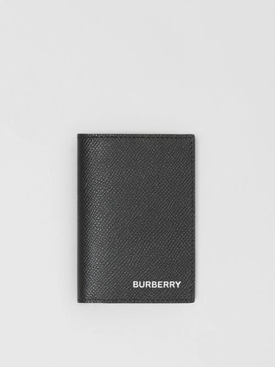 Shop Burberry Grainy Leather Bifold Card Case In Black