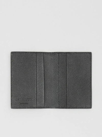 Shop Burberry Grainy Leather Bifold Card Case In Black