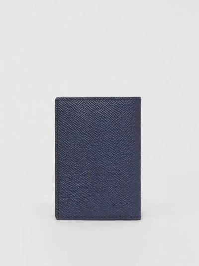 Shop Burberry Grainy Leather Bifold Card Case In Regency Blue