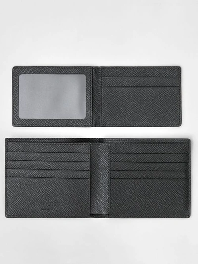 Shop Burberry Grainy Leather Bifold Wallet With Id Card Case In Black