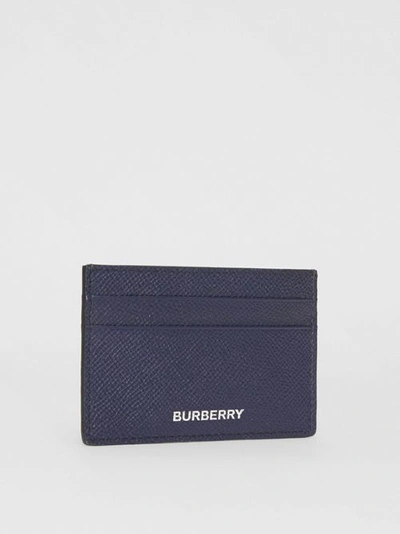 Shop Burberry Grainy Leather Card Case In Regency Blue