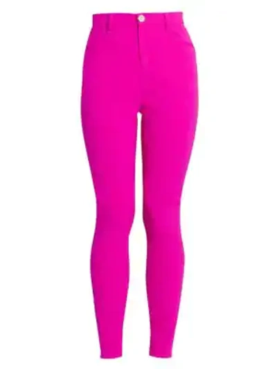 Shop Attico Stretch Virgin Wool Trousers In Fuchsia