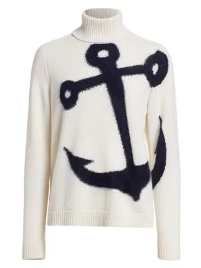 Shop N°21 Anchor Virgin Wool & Mohair Blend Turtleneck Sweater In Cream