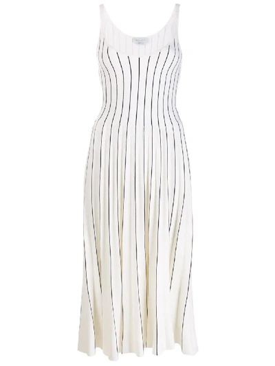 Shop Gabriela Hearst Striped Midi Dress - White