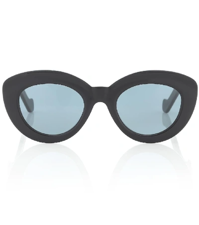 Shop Loewe Butterfly Acetate Sunglasses In Black