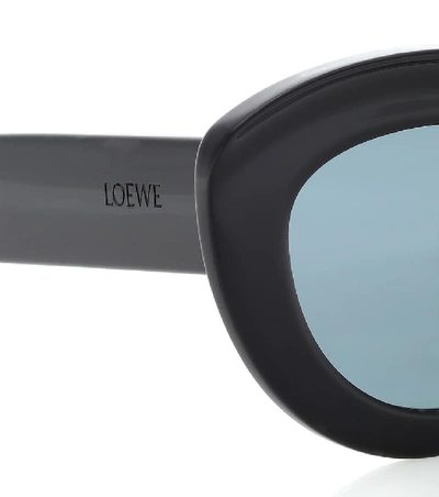 Shop Loewe Butterfly Acetate Sunglasses In Black