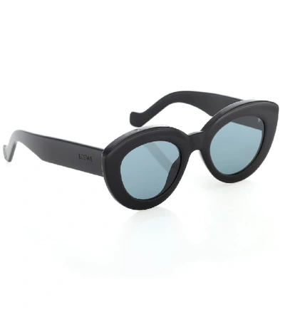 Shop Loewe Butterfly Acetate Sunglasses In Black