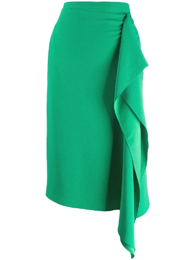 Shop Rochas Draped Detail Skirt - Green