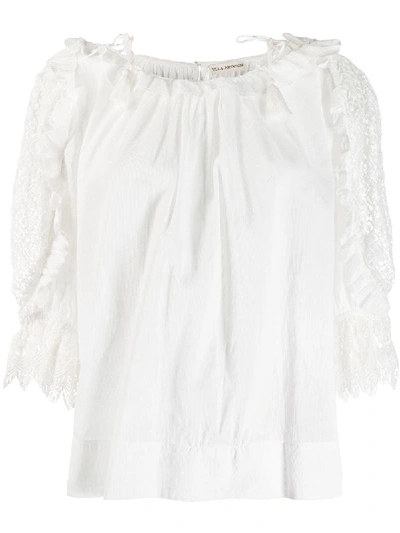 Shop Ulla Johnson Lace-embroidered Blouse - White