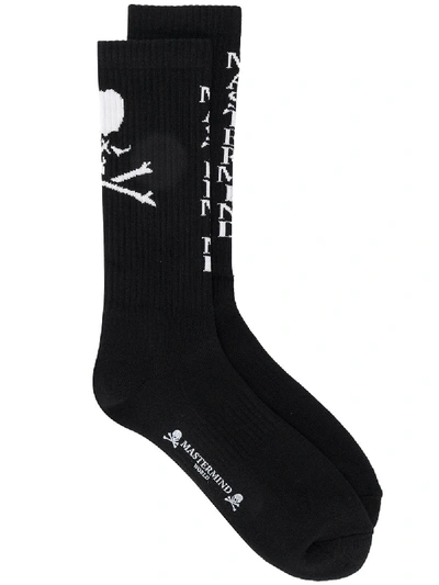 Shop Mastermind Japan Skull Logo Socks - Black