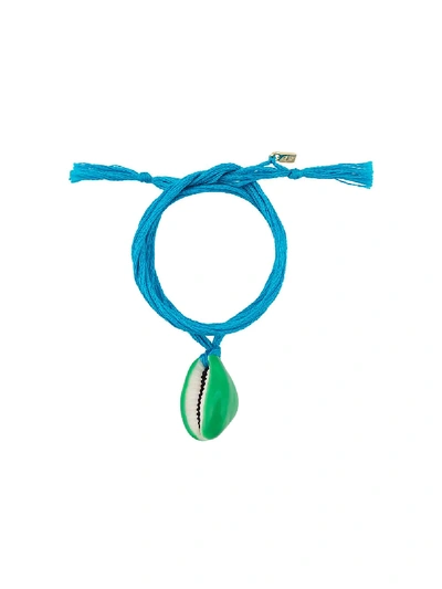 Shop Aurelie Bidermann Takayama Shell Bracelet In Blue