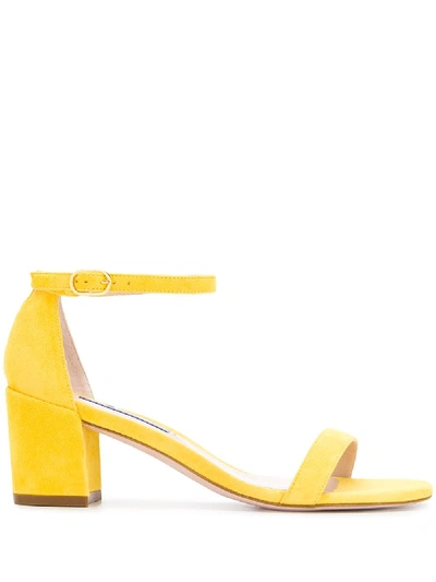 Shop Stuart Weitzman Block Heel Sandals - Yellow