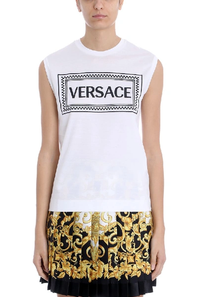 Shop Versace Logo 90s Topwear In White