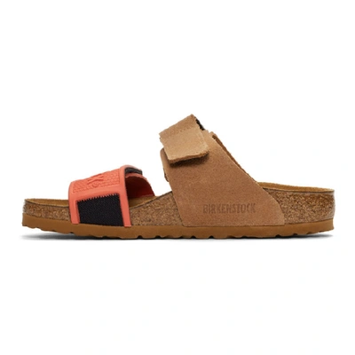 Shop Rick Owens Orange & Tan Birkenstock Edition Rotterdam Combo Sandals