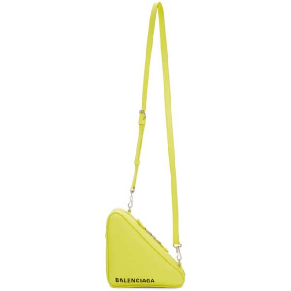 balenciaga yellow triangle bag