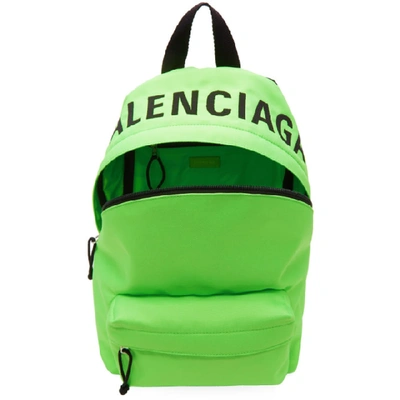 Shop Balenciaga Green Small Wheel Backpack In 3810 Fluo G