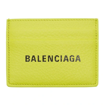 Shop Balenciaga Yellow Everyday Card Holder In 3500 Acid G