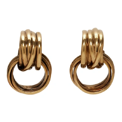 Shop Balenciaga Gold Multiring Earrings In 0604 Gold