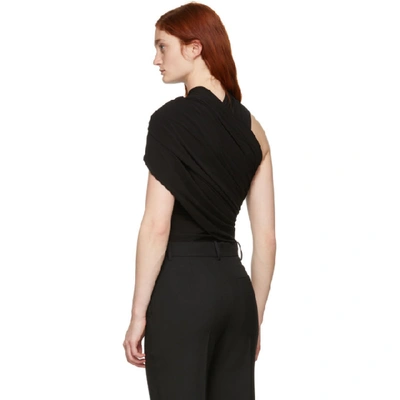 Shop Balenciaga Black Draped C Evening Blouse