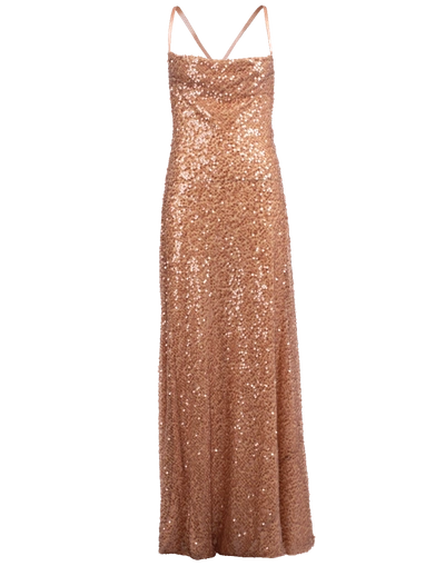 Shop Galvan Sequin Whiteley Dress In Copper