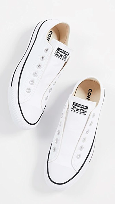 Shop Converse Chuck Taylor All Star Slip On Sneakers In White/black/white