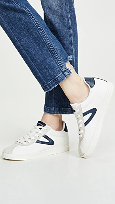 Shop Tretorn Callie Lace Up Sneakers In Vintage White/ice/night