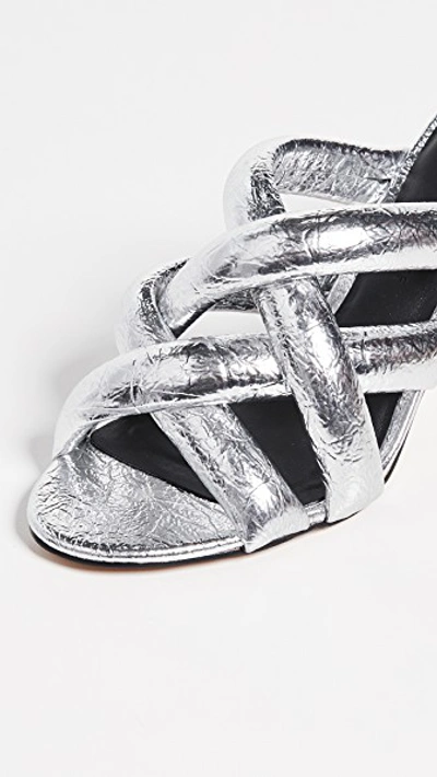 Shop Rebecca Minkoff Amandine Strappy Mules In Silver