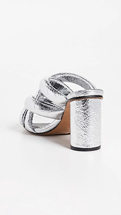 Shop Rebecca Minkoff Amandine Strappy Mules In Silver