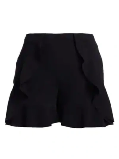 Shop Cinq À Sept Saphir Ruffle Shorts In Black
