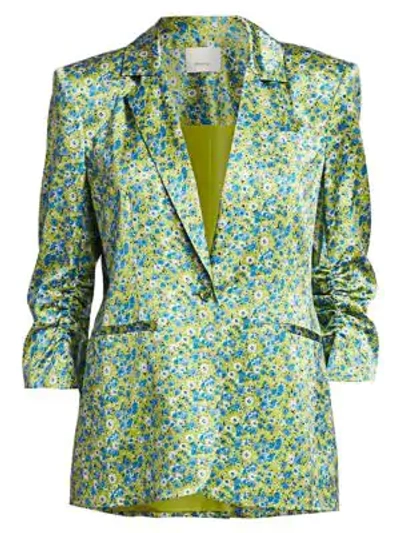 Shop Cinq À Sept Wildflower Khloe Blazer In Peri Dot Multi