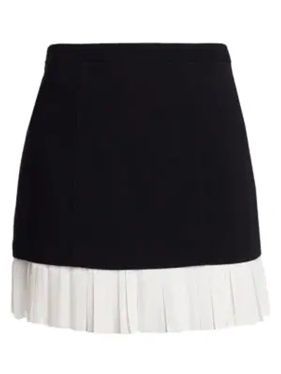 Shop Cinq À Sept Catriona Pleated Hem Skirt In Black