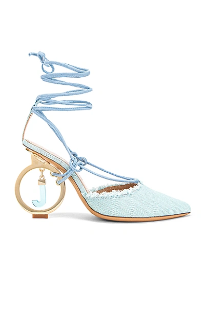 Shop Jacquemus Chaussures Riviera Sandal In Blue In Light Blue