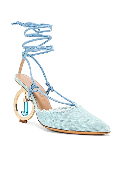 Shop Jacquemus Chaussures Riviera Sandal In Blue In Light Blue