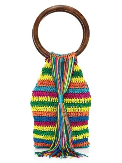 Shop All Things Mochi Rainbow Kai Woven Top Handle Bag