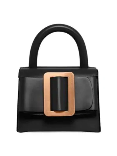 Shop Boyy Double Compartment Leather Top Handle Bag In Black