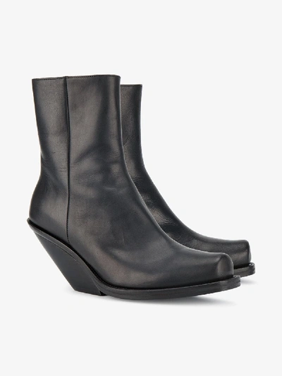 Shop Vetements Wedge Ankle Cowboy Boots In Black