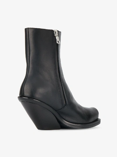Shop Vetements Wedge Ankle Cowboy Boots In Black